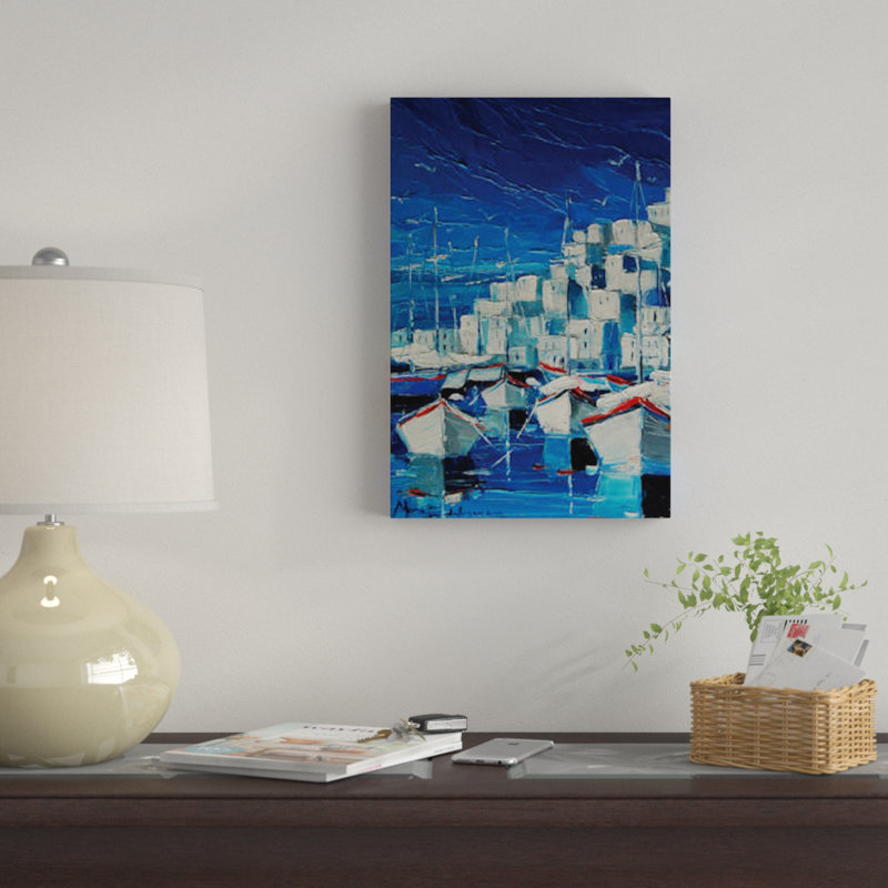 « grecque harbor », impression sur toile, H 26 po x l 18 po x P 1,5 po
