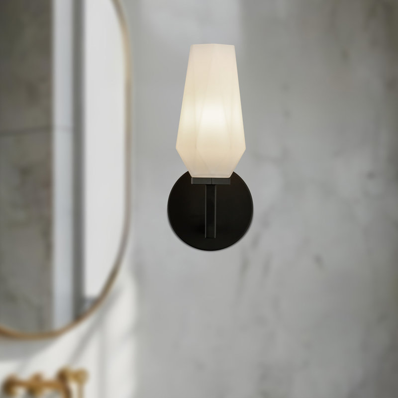 Meuble-lavabo mural moderne 1 lumière Arlenne, Noir mat
