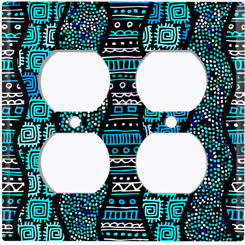Patterned 2 - Gang Toggle Light Switch Standard Wall Plate
