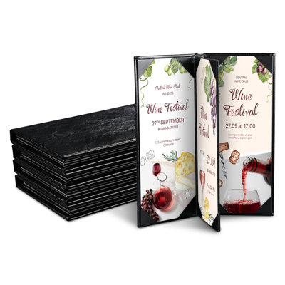 Paquet de 5 couvercles de menu WeChef 4,25 po x 11 po