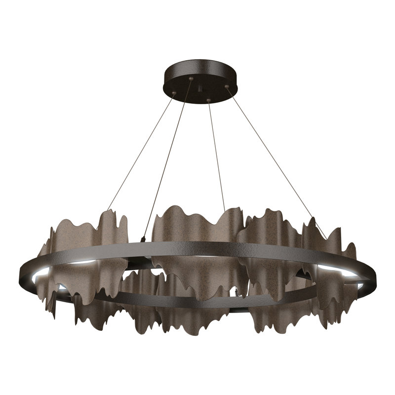 Luminaire suspendu géométrique à 1 lumière Hildene, Bronze, Bronze huilé