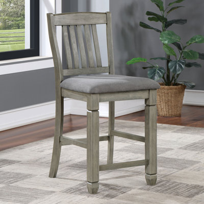19" W Transitional Counter Ht. Chair (2/CTN), Gray/Lt. Gray