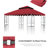 10x10 Ft Outdoor Gazebo Replacement Cover In Red. With Protection. Double Tiered Roof Drainage And Net For Leisure Red Top Cover. Fabric, Protected. Drain Holes Netting-1155394142