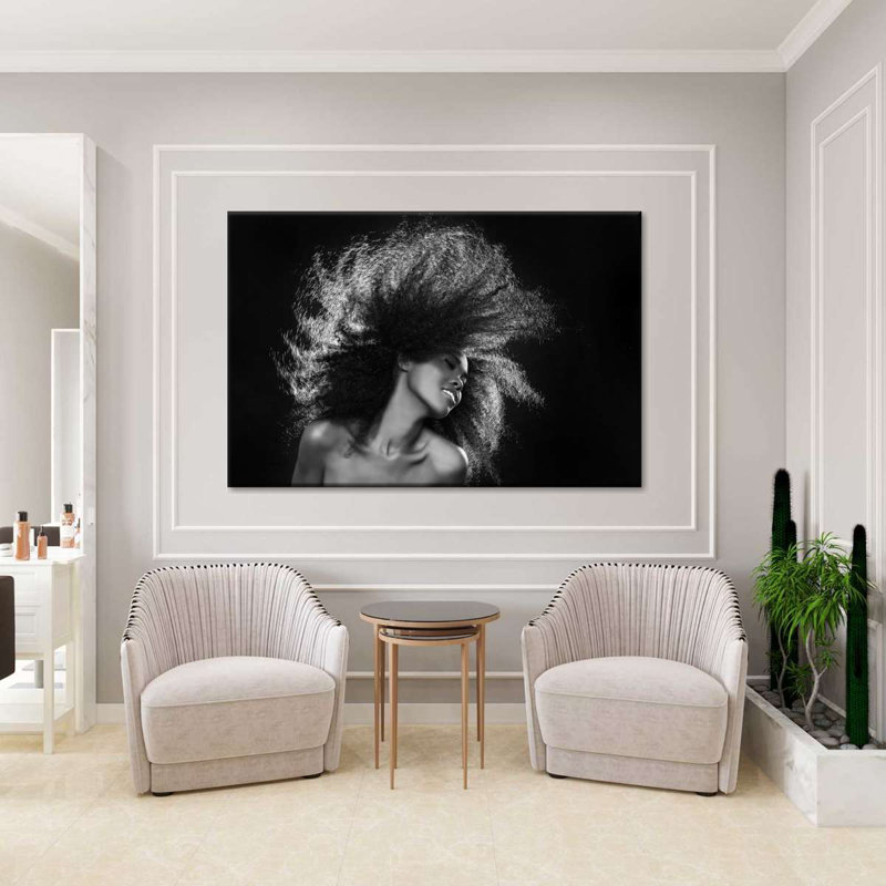Impression sur toile de cheveux bouclés, H 16 po x l 24 po x P 1,25 po