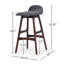 Ensemble de 2 tabourets de bar 28,5 po Mid-Century-925471989