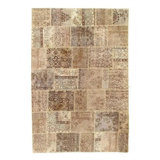 Canvello Beige Turkish Patchwork Rug - 6' X 8'11"