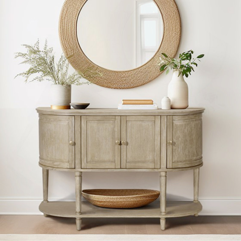 Console Table with Storage Cabinet, Accent Cabinet with Lower Shelf, Buffet Sideboard Cabinet with Adjustable Shelves
