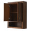 Armoire de rangement de salle de bain murale 24 po avec 2 portes, tablette réglable et tablette ouverte-123123719-123398541