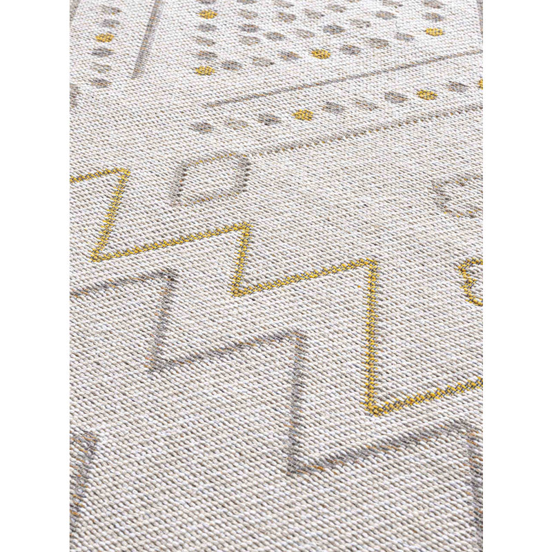 Aharshi Geometric Shapes Cotton Machine Made Indoor / Outdoor Area Rug, Rectangle 2'7" x 4'11"