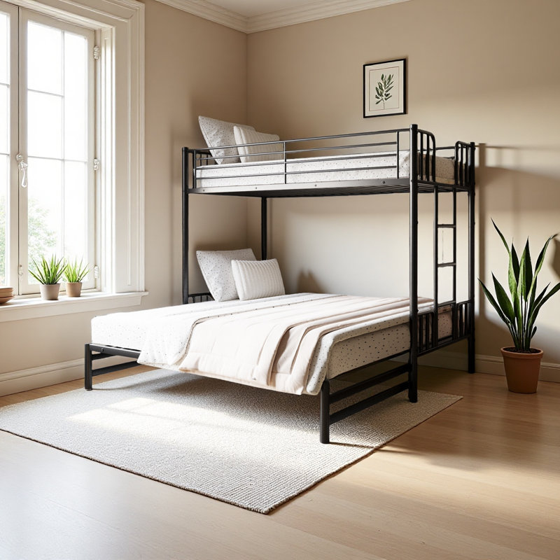 Black Pull-Out Bunk Bed