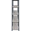 Bibliothèque rustique en bois flotté gris, 4 tablettes, utilisation de bureau, bibliothèque en métal noir à 4 tablettes et support noir