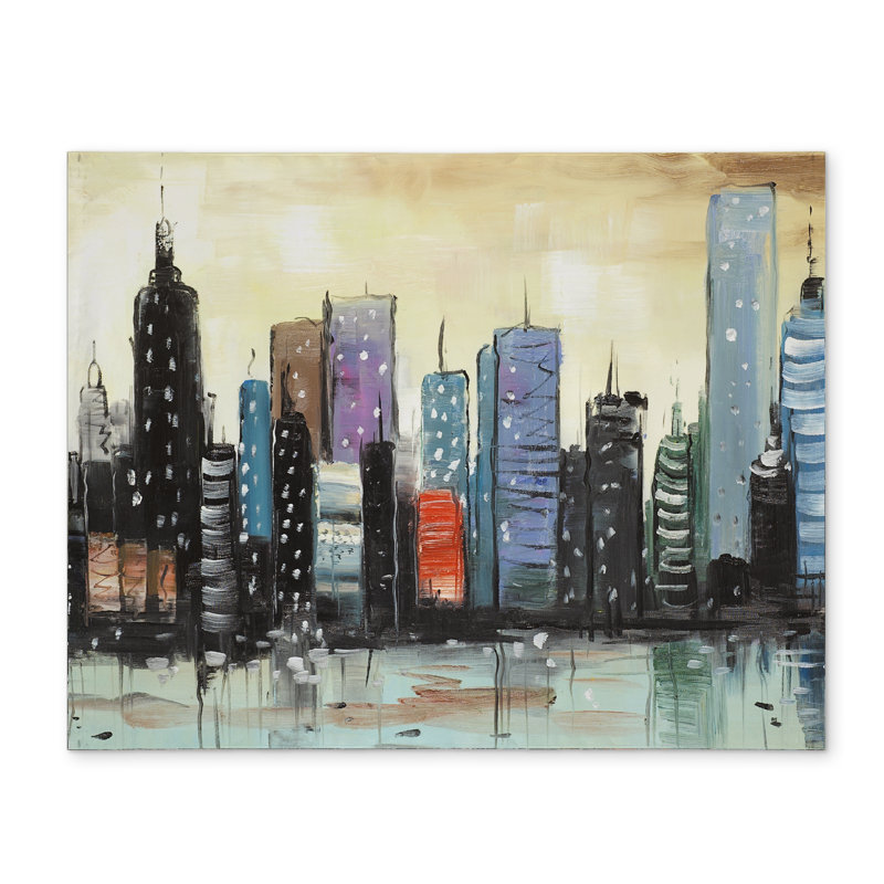 Skyline Cityscape Polyester Placemat | Cities Contemporary Decor