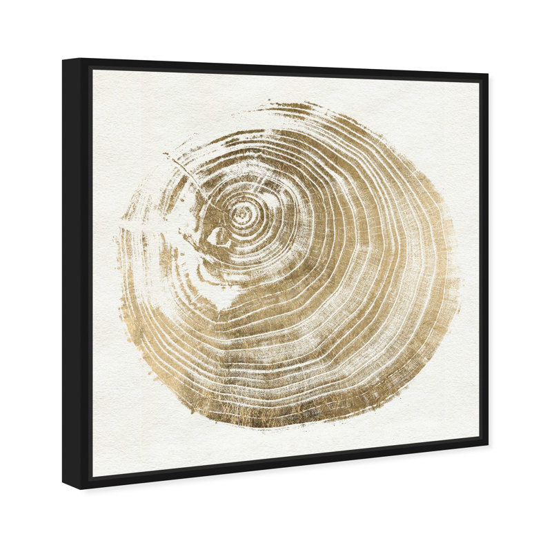 Legno Dorato due - peinture, Cadre noir, H 12 po x l 12 po