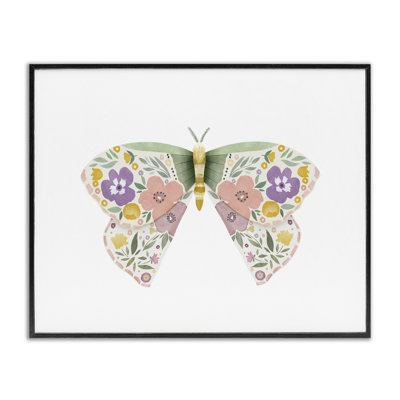  Marigold Floral Moth Framed Giclee Art by Leah Straatsma