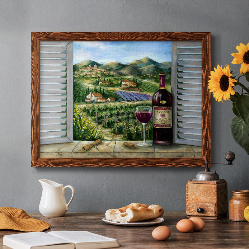 «Tuscan Red and Vineyard», reproduction d'art sur toile, Érable, H 22 po x l 32 po x P 1,5 po