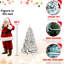 Arbre de Noël 4 pi avec 150 lumières ultralumineuses, 21 branches de pin naturel, 366 boules de neige, branches articulées pour un assemblage rapide, cadre de support en métal stable avec éclairage, pointes de feuillage enneigées, sans effort