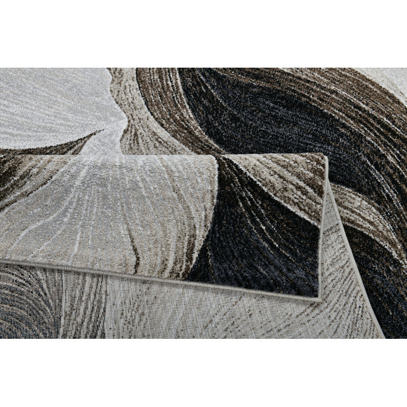 Tapis ivoire moderne Alloy Collection, 5 pi 3 po x 7 pi 6 po