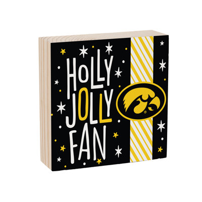 University of Iowa 6" Holiday Wood Plock Wall Sign