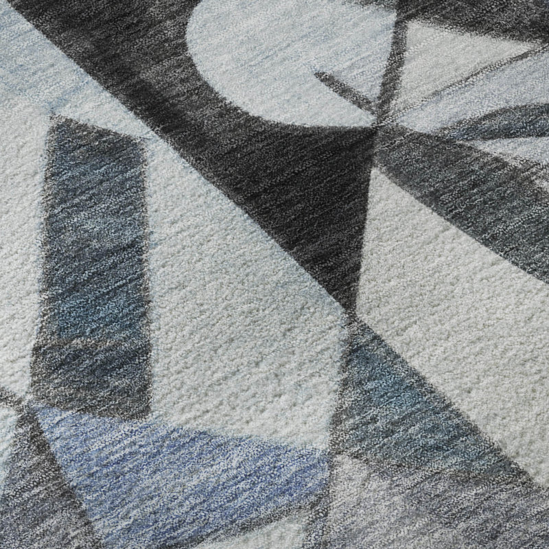 Premium Machine Washable Lubbers AMF1758 Abstract Rug, Rectangle 1'8" x 2'6"
