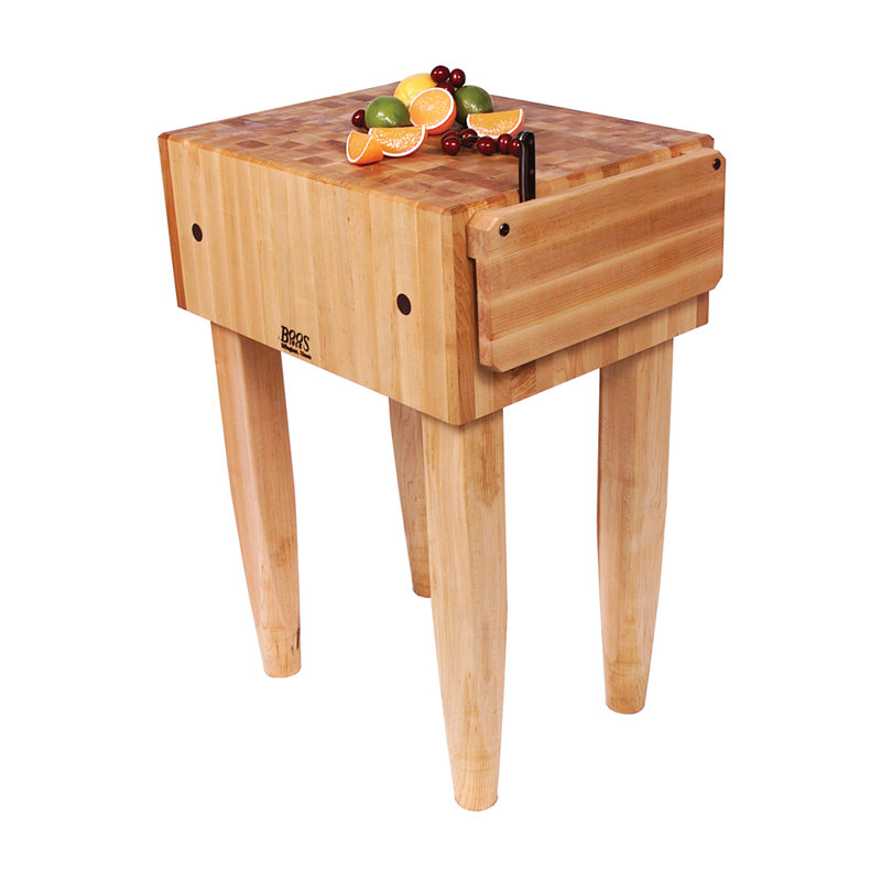 Chariot de cuisine avec plateau étal de boucher Pro Chef, Non inclus, H 34 po x l 24 po x p 18 po