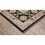 Tapis noir / beige en laine mélangée à motif floral Abena-1991419558