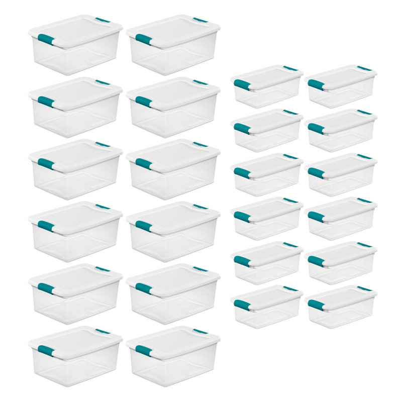 Sterilite Plastic Clear Stackable Latching Storage Box Container