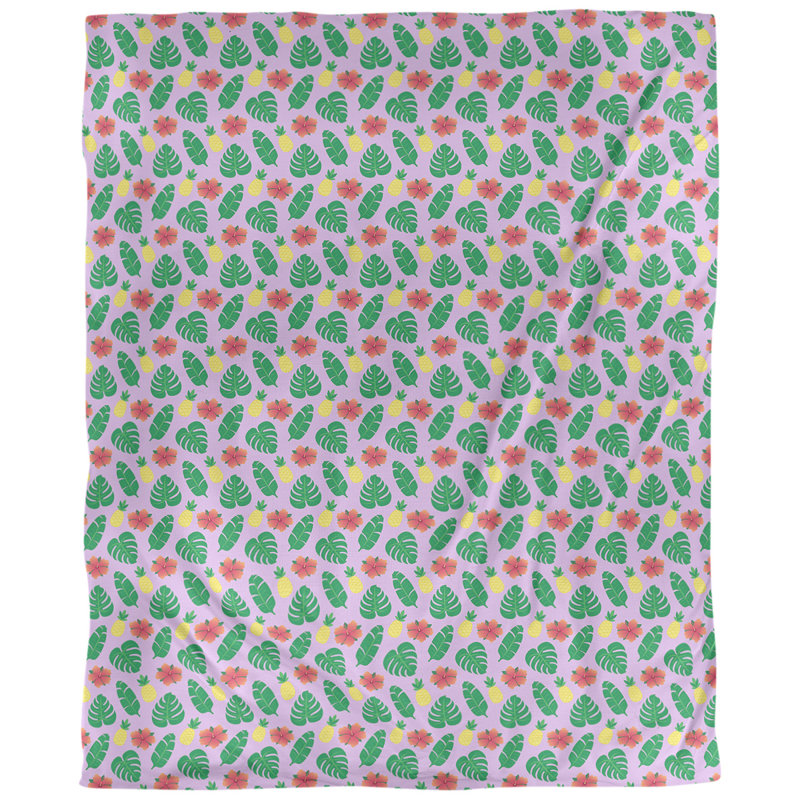 Tissu tropical, Mauve, L 56 po x l 36 po, Coton peigné de base