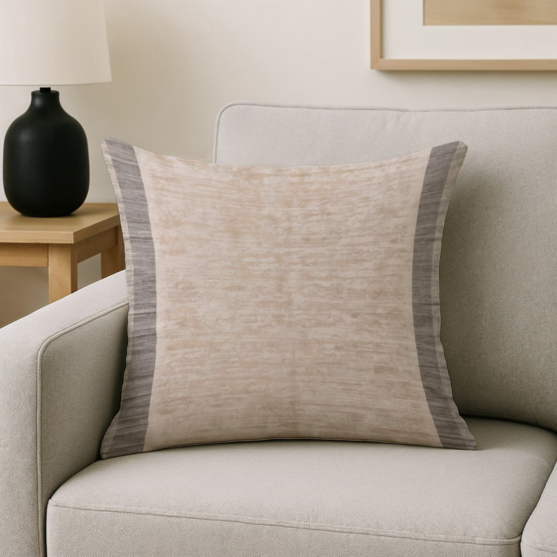 Coussin décoratif intérieur et extérieur Modern, Beige / Taupe / Gris, Carré 16 po