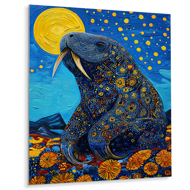 Décoration murale en métal Radiant Harmony Walrus - animaux, morse, H 20 po x l 12 po x P 0,84 po