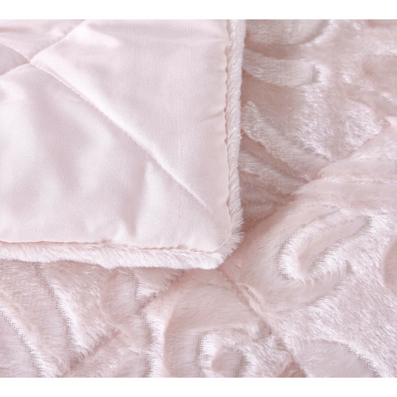 Holm Polyester Bedspread with Pillow Shams, Pink, 255 x 275 cm Bedspread