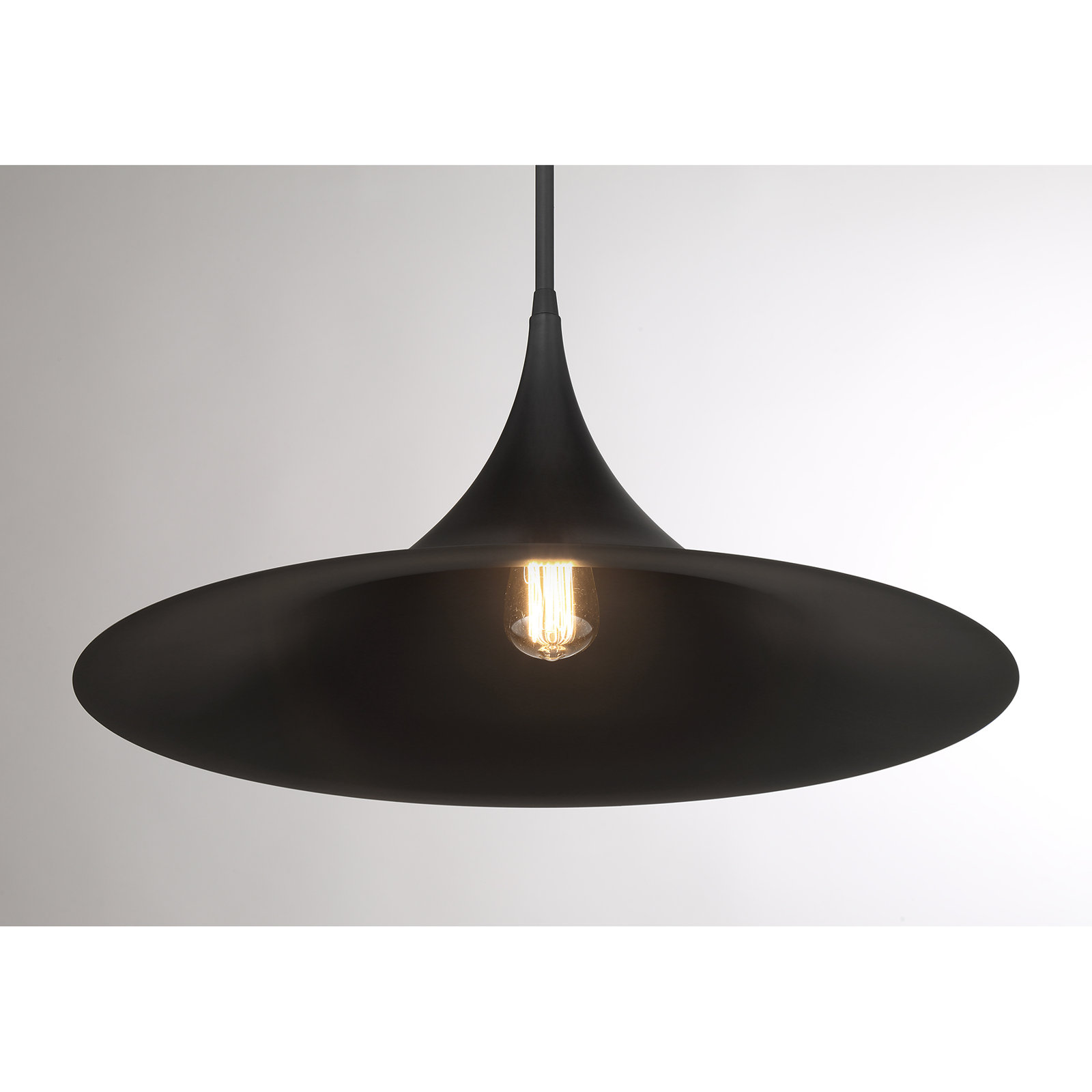 Lorient Single Light Dimmable Pendant, Matte Black