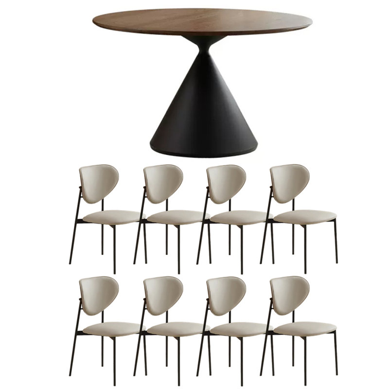 Vintage Circular Multi-Purpose Dining Table Sets Round 51.18'' Dining Set