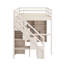 Structure de lit mezzanine avec garde-robe et bureau intégrés, tablettes et lumières DEL, lit mezzanine peu encombrant avec station de charge-730787093