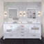 Ensemble de meuble-lavabo double 80 po x P 22 po avec comptoir en quartz blanc et robinet-85078458