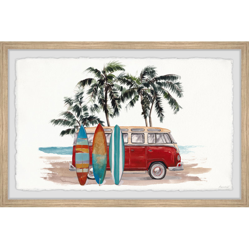 Cecelia Surf Van Framed Print, 24" H x 36" W x 1.5" D