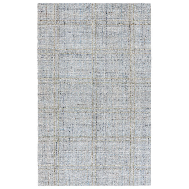 Abstract 155 Area Rug In Blue / Gray, Rectangle 3' x 5'