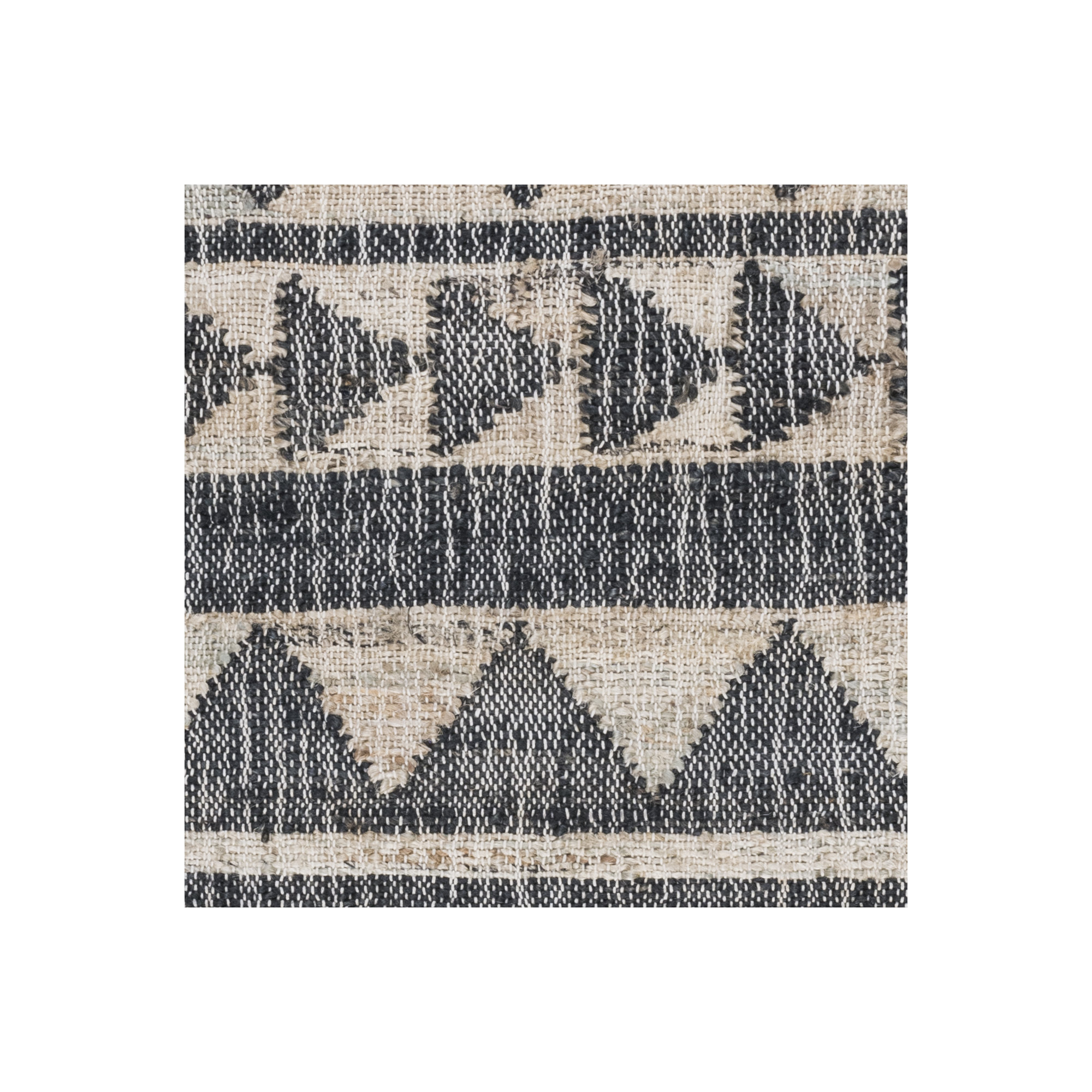 Camille Handmade Black/Beige Rug, Rectangle 2' x 3'