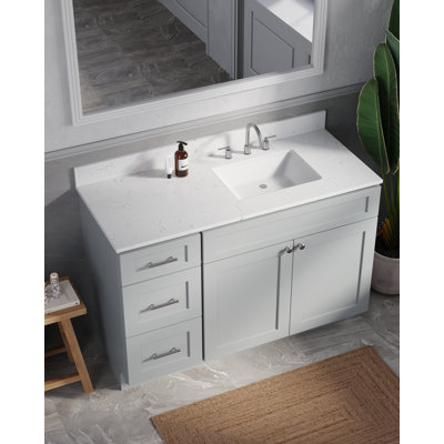 Disar 52'' Single Bathroom Vanity with Quartz Top