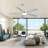 Indoor Modern 52 Inch Ceiling Fan 6 Speed Wind 5 Blades Remote Control Reversible DC Motor With Led Light-121071116-121071118