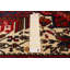 Tapis crème en laine noué à la main rouge Sarabi 3 pi 2 po x 14 pi 5 po