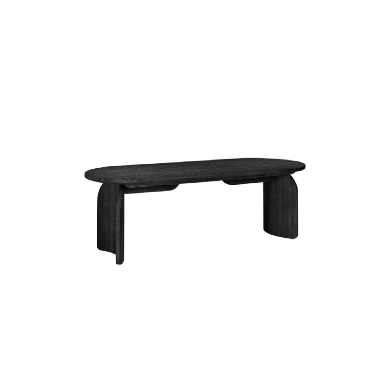 Fairmont Oval Solid Oak Dining Table, Black, 39" W x 93" L