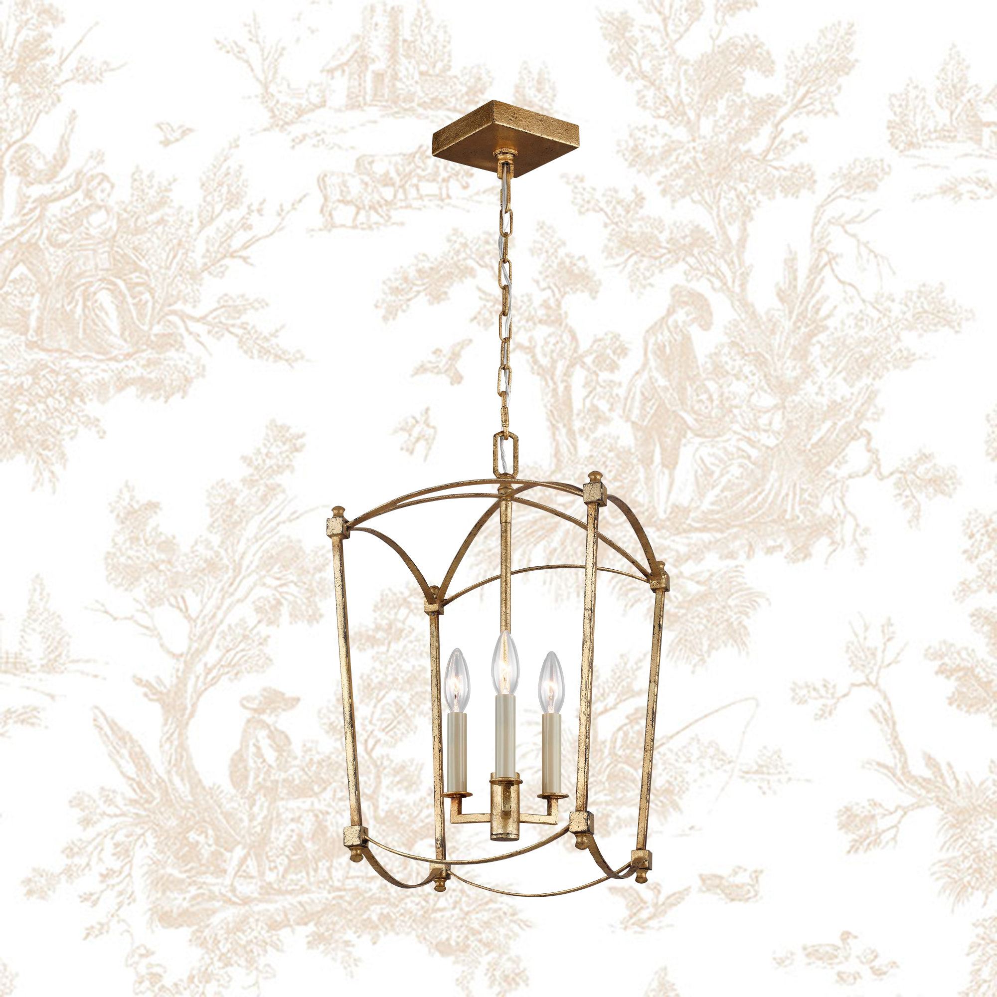 Olive 3 - Light Dimmable Lantern Geometric Chandelier