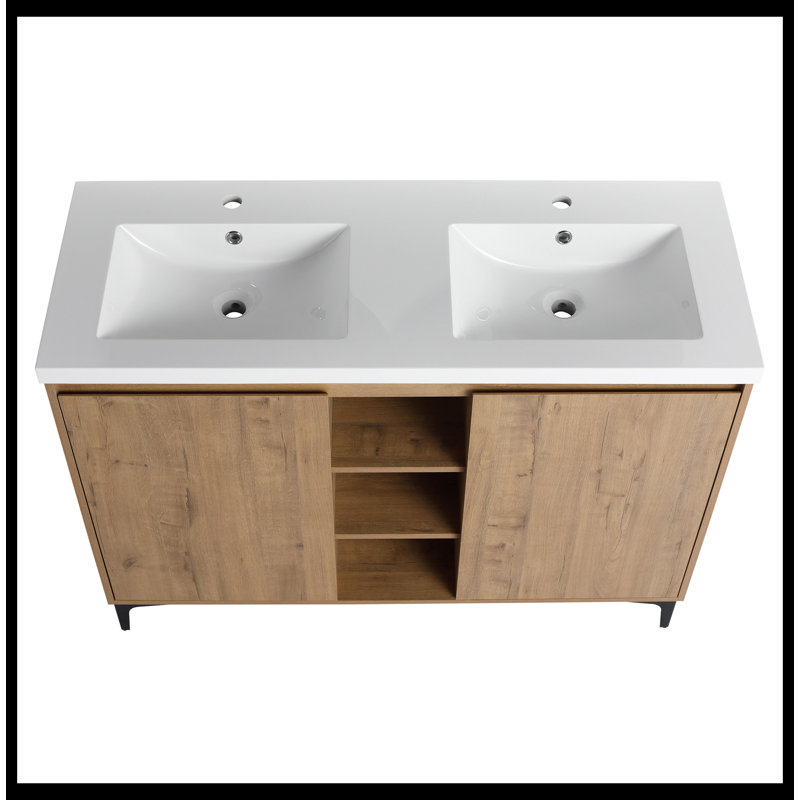 Meuble-lavabo double 47,60 po avec plateau Devasheeh