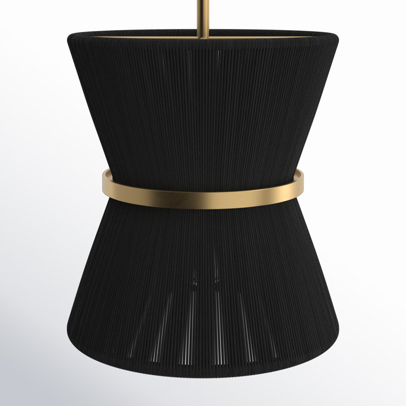 Cecilia 1 - Light Unique/Statement Pendant, Black Rope