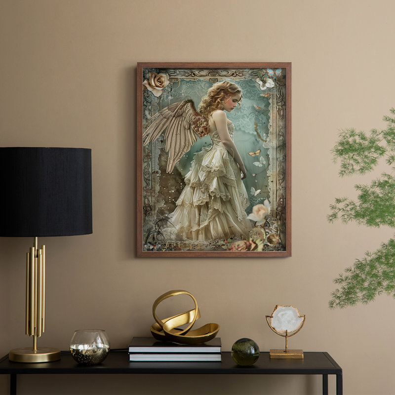 WOMEN Series CECLX III - reproduction encadrée de qualité supérieure - prête à être accrochée - aucun clou requis, Noyer