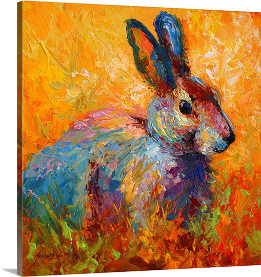 Draisey " Forest Bunny " by Marion Rose, 20" H x 20" W x 1.25" D