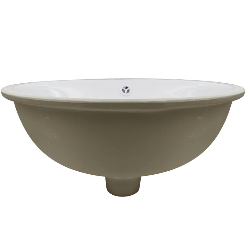 Novatto 19.5'' Porcelain Oval Bathroom Sink, Brushed Nickel