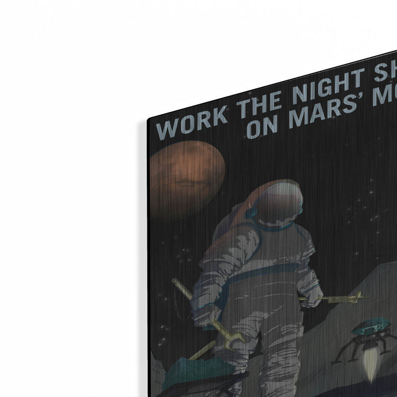  «Mars Explorer Series: Work The Night Shift», art mural en métal, H 16 po x l 12 po