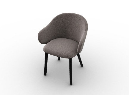 Chaises Holly Fab, Boucle taupe, Noir mat