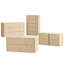 Commode Elaren de 137 cm de large, 6 tiroirs avec rangement, style moderne, en bois imitation travertin, pour chambre à coucher-125370577